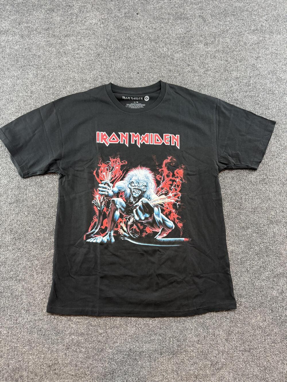 Iron Maiden Shirt Mens Large Black Eddie Graphic Band Tee Rock Metal Music